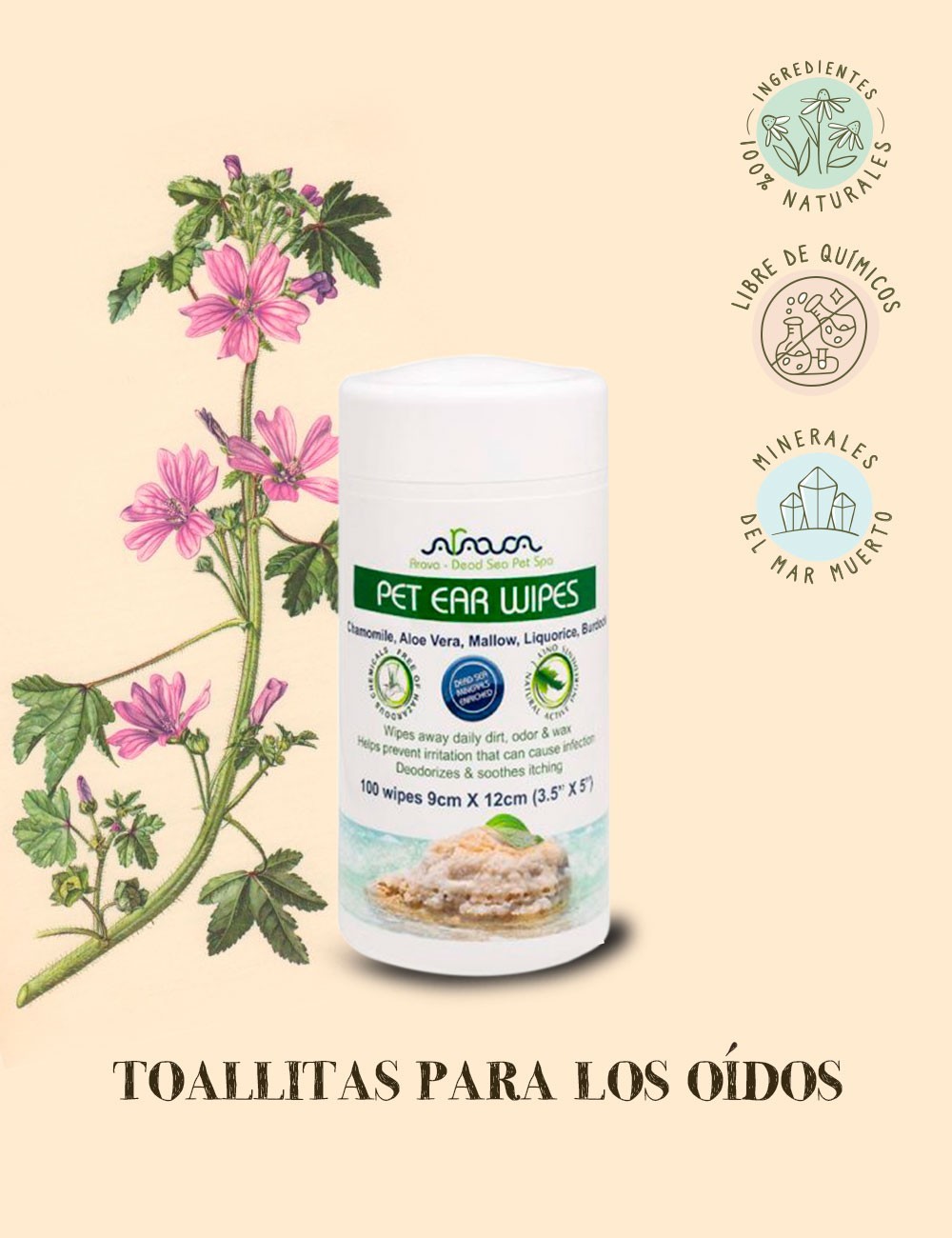 ARAVA TOALLITAS HÚMEDAS PARA LOS OÍDOS PARA PERROS Y GATOS GUAU AND CAT - 1