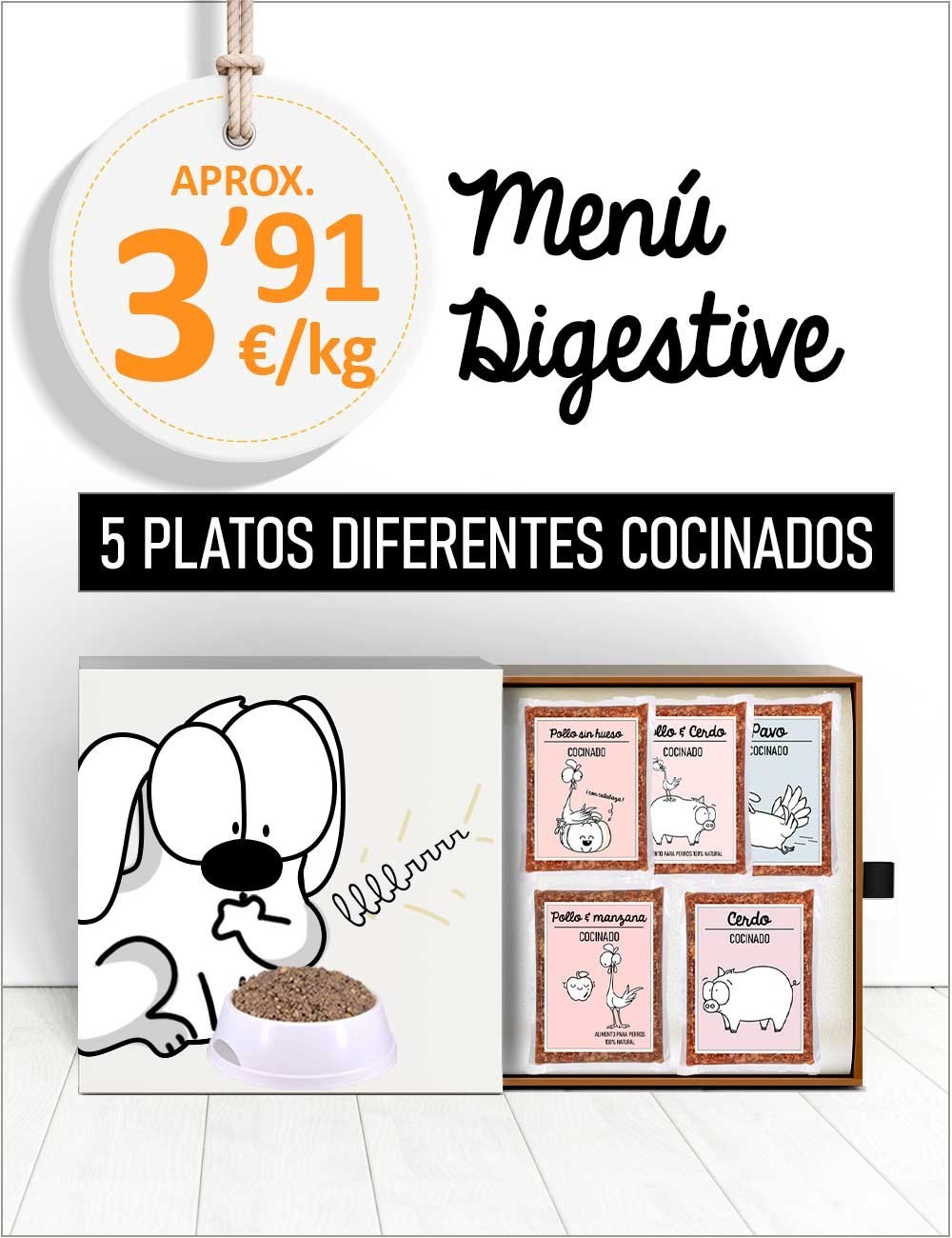 Menú Problemas Digestivos COCINADO de 5 a 40kg