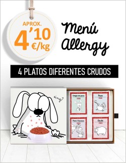 Menú Alergias Cutáneas CRUDO de 5 a 40kg